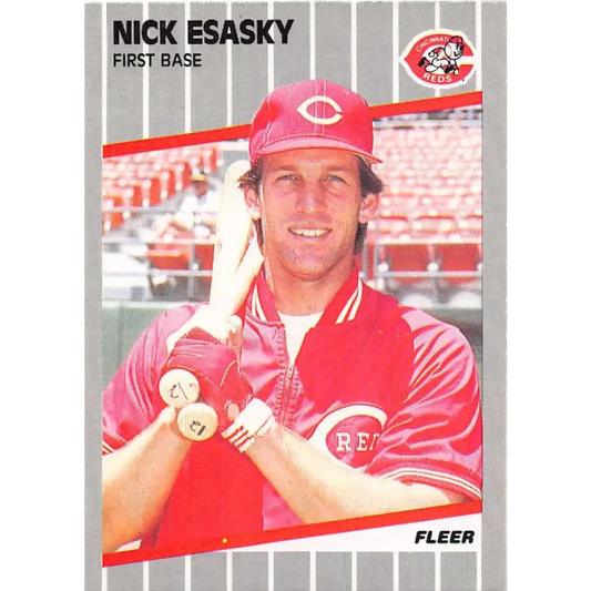 1989 Fleer #161 Nick Esasky EX Excellent Cincinnati Reds Baseball Card  Image 1