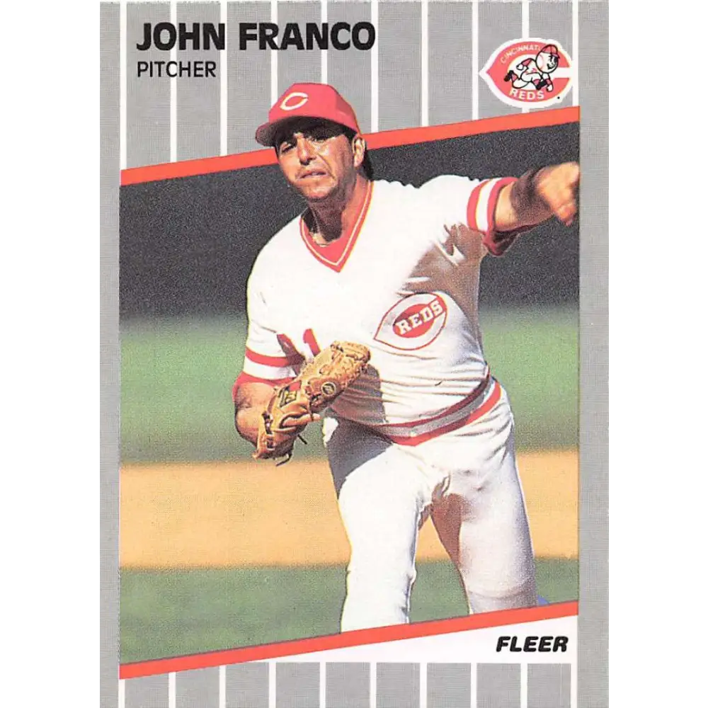 1989 Fleer #162 John Franco EX Excellent Cincinnati Reds Baseball Card  Image 1