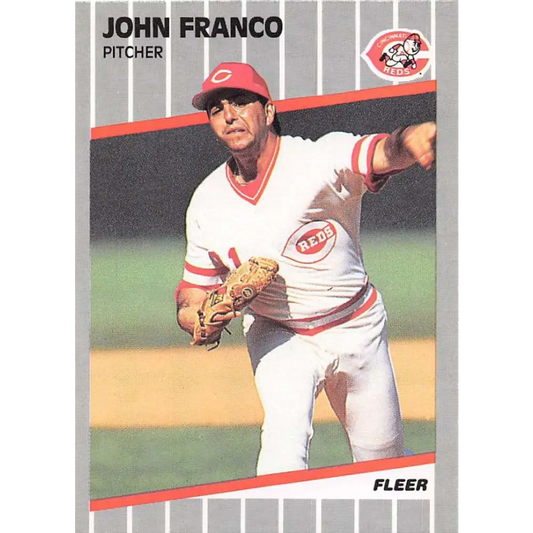 1989 Fleer #162 John Franco EX Excellent Cincinnati Reds Baseball Card  Image 1