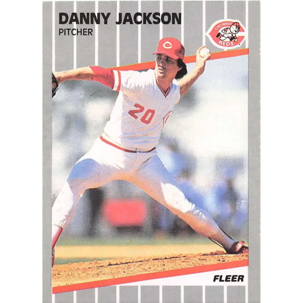 1989 Fleer #163 Danny Jackson EX Excellent Cincinnati Reds Baseball Card  Image 1