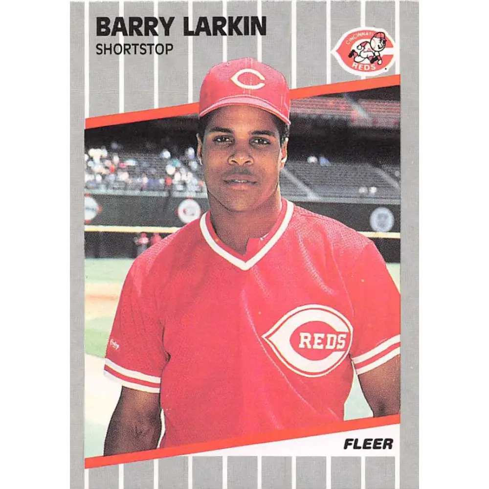 1989 Fleer #164 Barry Larkin EX Excellent Cincinnati Reds Baseball Card  Image 1