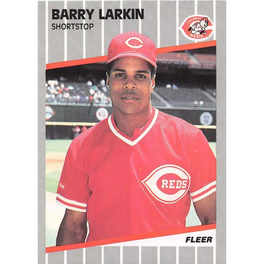 1989 Fleer #164 Barry Larkin EX Excellent Cincinnati Reds Baseball Card  Image 1