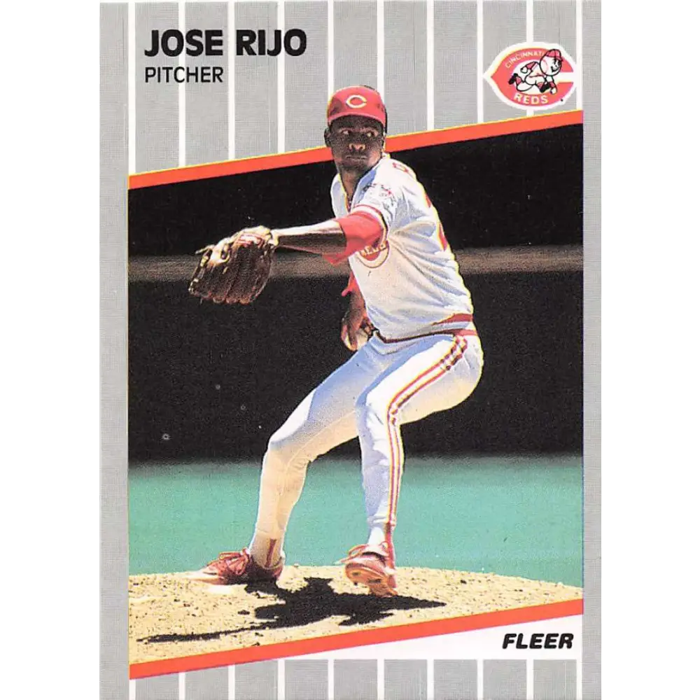 1989 Fleer #168 Jose Rijo EX Excellent Cincinnati Reds Baseball Card  Image 1