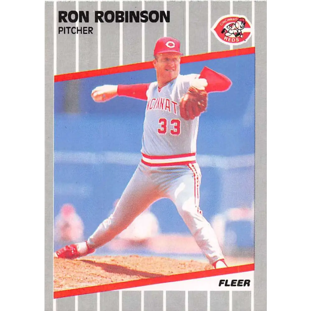 1989 Fleer #169 Ron Robinson EX Excellent Cincinnati Reds Baseball Card  Image 1