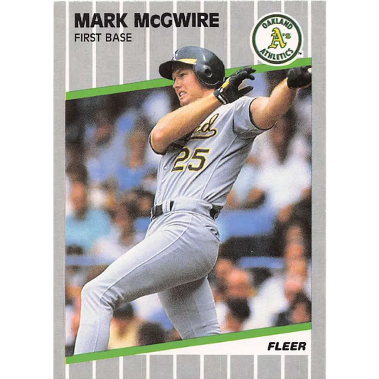 1989 Fleer #17 Mark McGwire EX Excellent Oakland Athletics Baseball Card  Image 1