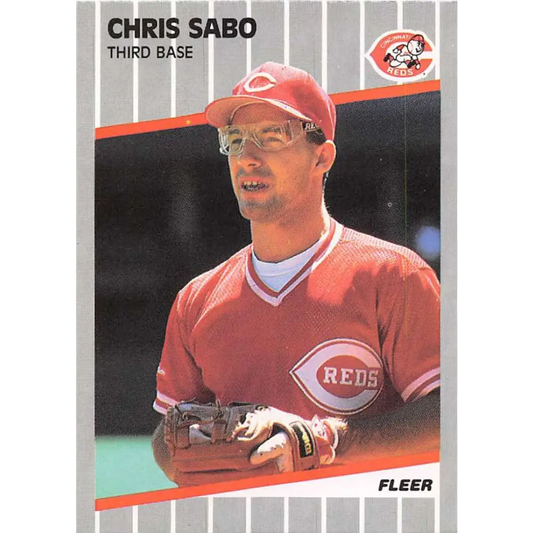 1989 Fleer #170 Chris Sabo EX Excellent RC Rookie Cincinnati Reds Baseball Card  Image 1