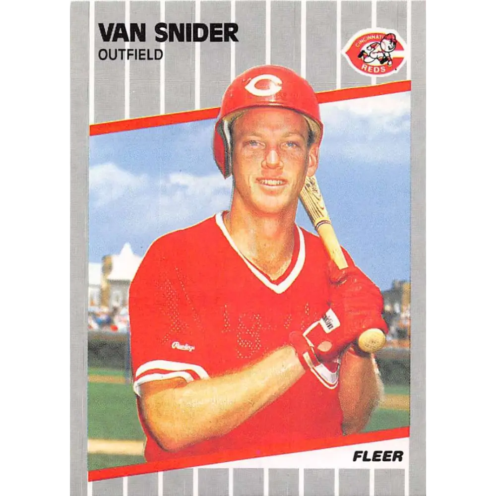1989 Fleer #172 Van Snider EX Excellent Cincinnati Reds Baseball Card  Image 1