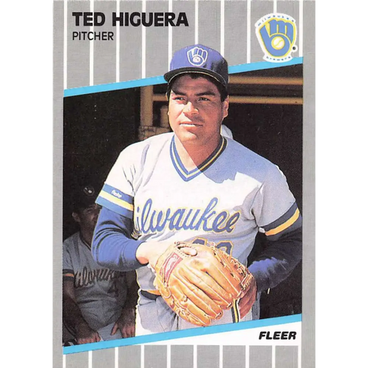 1989 Fleer #188 Teddy Higuera EX Excellent Milwaukee Brewers Baseball Card  Image 1