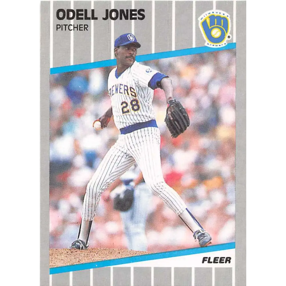 1989 Fleer #189 Odell Jones EX Excellent Milwaukee Brewers Baseball Card  Image 1