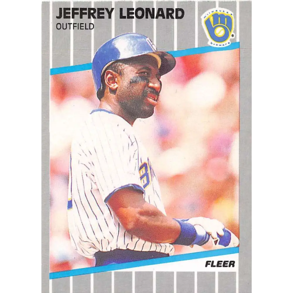 1989 Fleer #190 Jeffrey Leonard EX Excellent Milwaukee Brewers Baseball Card  Image 1