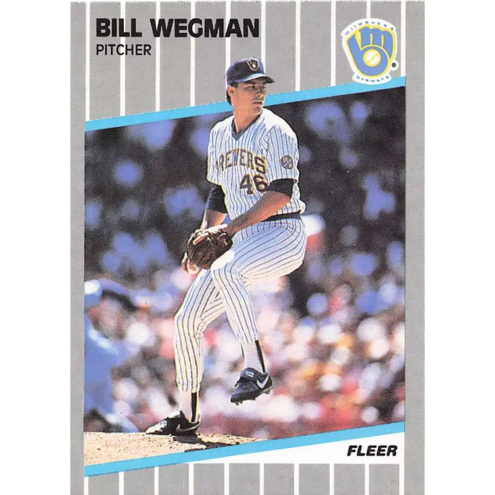 1989 Fleer #199 Bill Wegman EX Excellent Milwaukee Brewers Baseball Card  Image 1