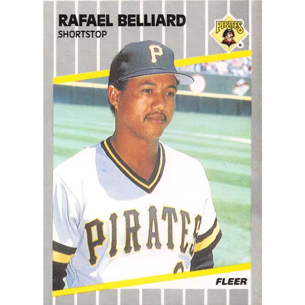 1989 Fleer #201 Rafael Belliard EX Excellent Pittsburgh Pirates Baseball Card  Image 1