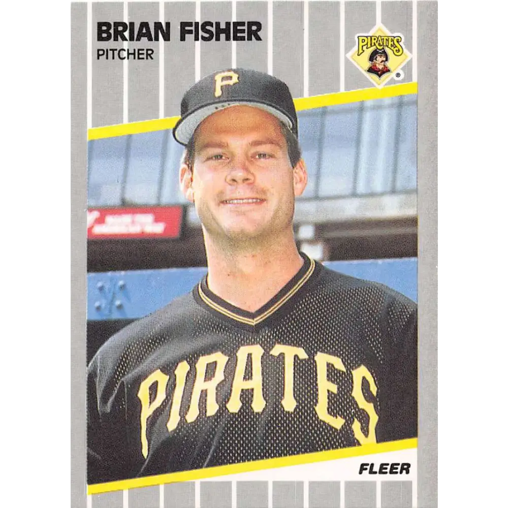 1989 Fleer #209 Brian Fisher EX Excellent Pittsburgh Pirates Baseball Card  Image 1