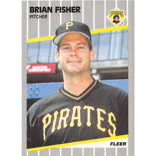 1989 Fleer #209 Brian Fisher EX Excellent Pittsburgh Pirates Baseball Card  Image 1