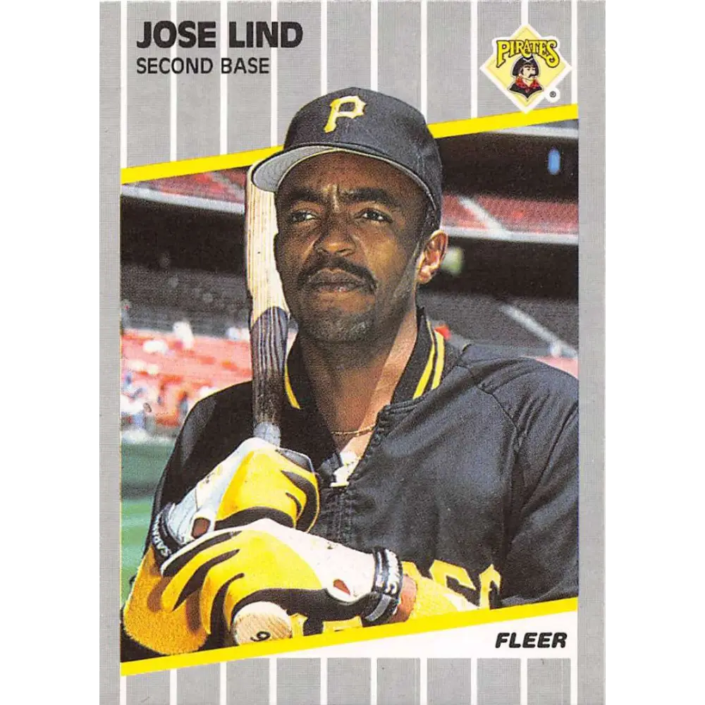 1989 Fleer #214 Jose Lind EX Excellent Pittsburgh Pirates Baseball Card  Image 1