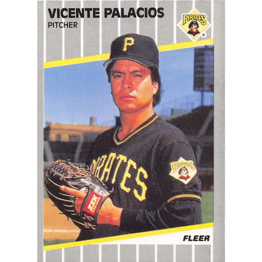 1989 Fleer #216 Vicente Palacios EX Excellent Pittsburgh Pirates Baseball Card  Image 1