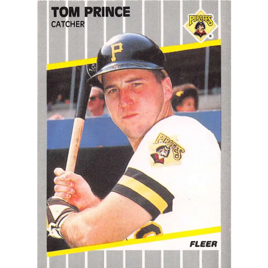 1989 Fleer #217 Tom Prince EX Excellent Pittsburgh Pirates Baseball Card  Image 1