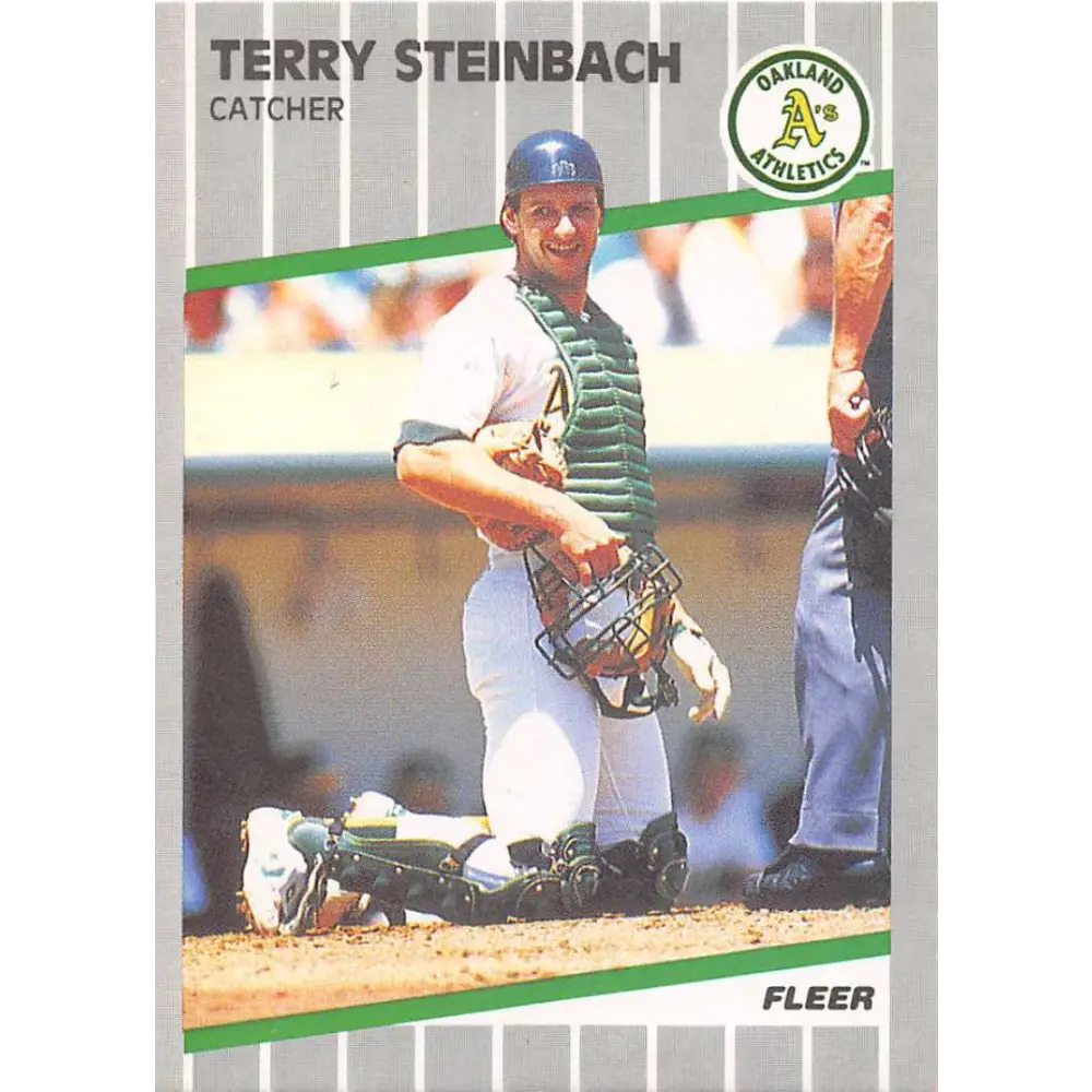 1989 Fleer #22 Terry Steinbach EX Excellent Oakland Athletics Baseball Card  Image 1