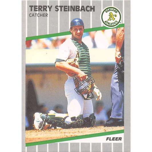 1989 Fleer #22 Terry Steinbach EX Excellent Oakland Athletics Baseball Card  Image 1