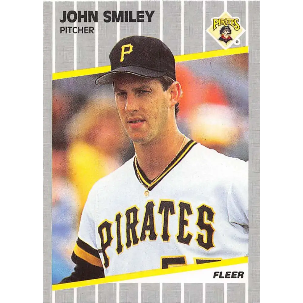 1989 Fleer #221 John Smiley EX Excellent Pittsburgh Pirates Baseball Card  Image 1