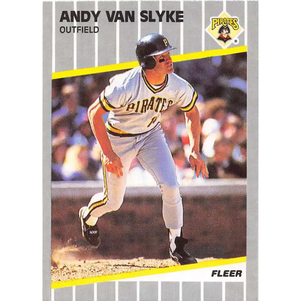 1989 Fleer #222 Andy Van Slyke EX Excellent Pittsburgh Pirates Baseball Card  Image 1