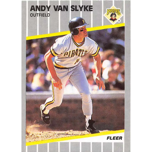 1989 Fleer #222 Andy Van Slyke EX Excellent Pittsburgh Pirates Baseball Card  Image 1