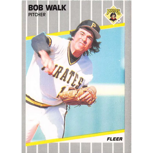 1989 Fleer #223 Bob Walk EX Excellent Pittsburgh Pirates Baseball Card  Image 1