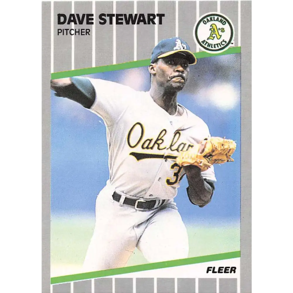 1989 Fleer #23 Dave Stewart EX Excellent Oakland Athletics Baseball Card  Image 1