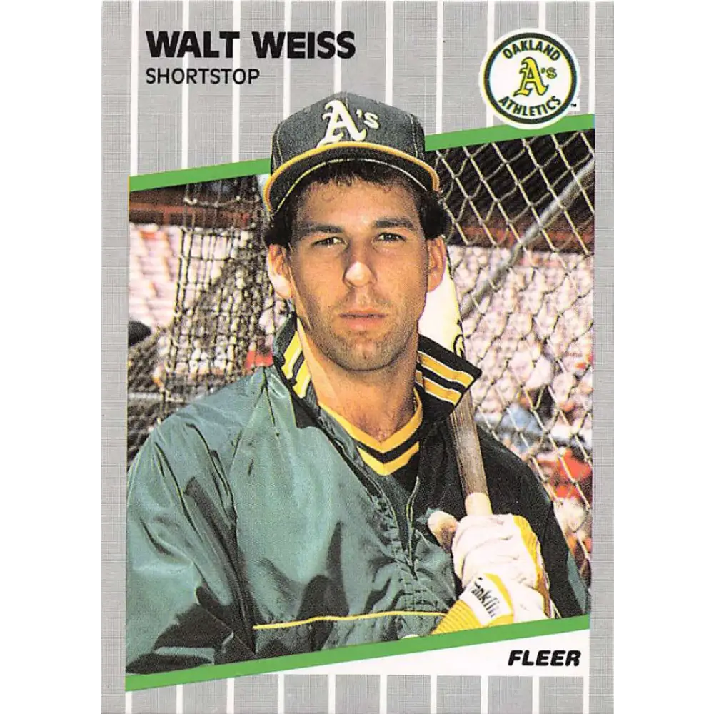 1989 Fleer #24 Walt Weiss EX Excellent Oakland Athletics Baseball Card  Image 1