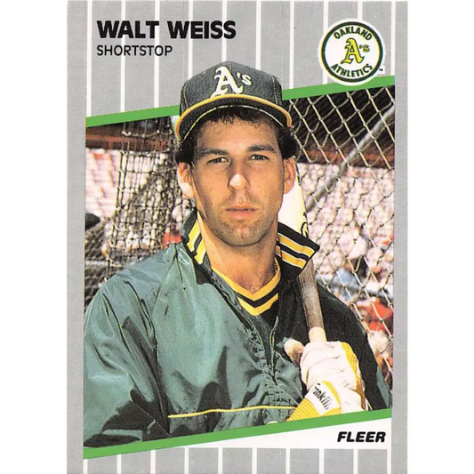 1989 Fleer #24 Walt Weiss EX Excellent Oakland Athletics Baseball Card  Image 1