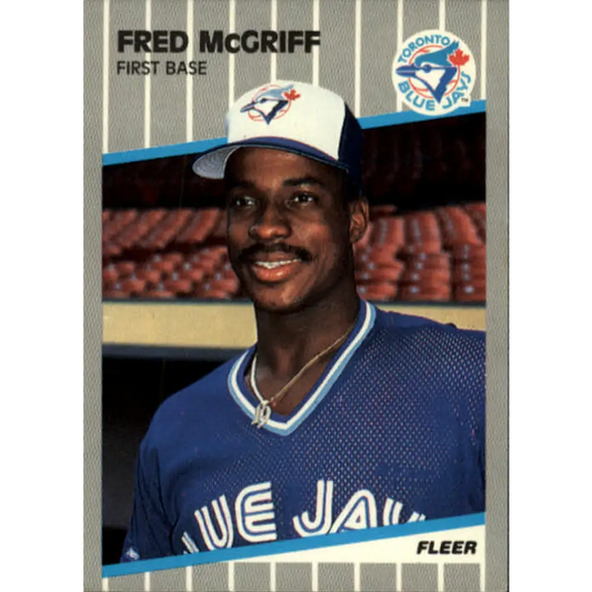 1989 Fleer #240 Fred McGriff EX Excellent Toronto Blue Jays Baseball Card  Image 1