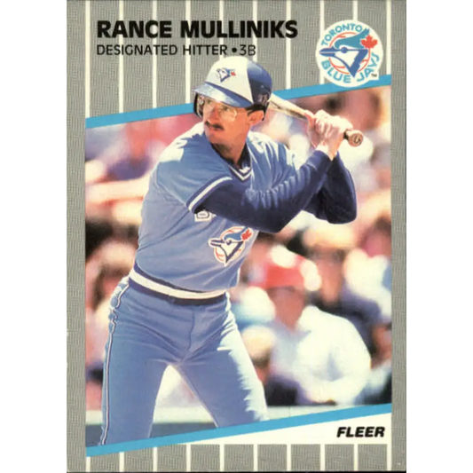 1989 Fleer #242 Rance Mulliniks EX Excellent Toronto Blue Jays Baseball Card  Image 1