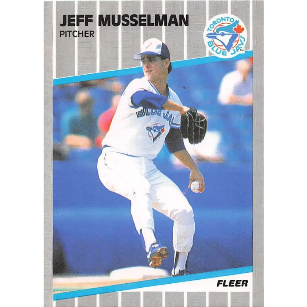 1989 Fleer #243 Jeff Musselman EX Excellent Toronto Blue Jays Baseball Card  Image 1