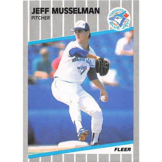 1989 Fleer #243 Jeff Musselman EX Excellent Toronto Blue Jays Baseball Card  Image 1