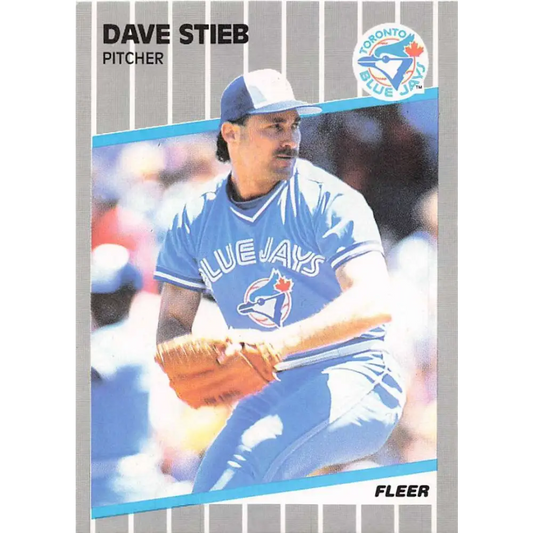1989 Fleer #244 Dave Stieb EX Excellent Toronto Blue Jays Baseball Card  Image 1