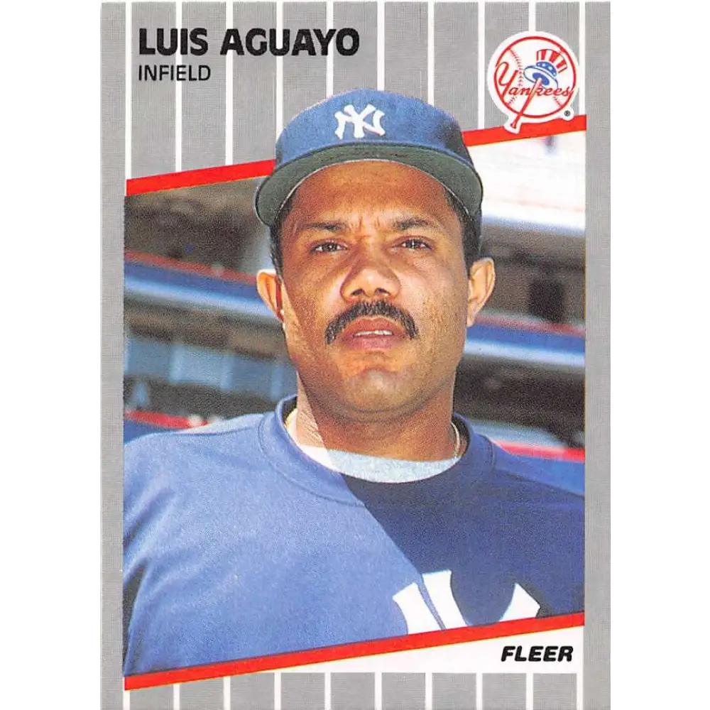 1989 Fleer #249 Luis Aguayo EX Excellent New York Yankees Baseball Card  Image 1