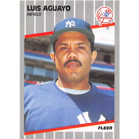 1989 Fleer #249 Luis Aguayo EX Excellent New York Yankees Baseball Card  Image 1
