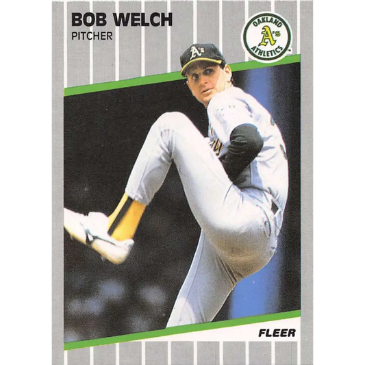 1989 Fleer #25 Bob Welch EX Excellent Oakland Athletics Baseball Card  Image 1