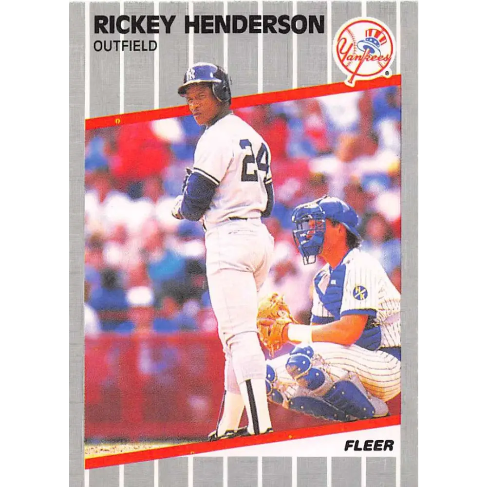 1989 Fleer #254 Rickey Henderson EX Excellent New York Yankees Baseball Card  Image 1