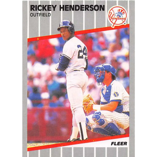 1989 Fleer #254 Rickey Henderson EX Excellent New York Yankees Baseball Card  Image 1
