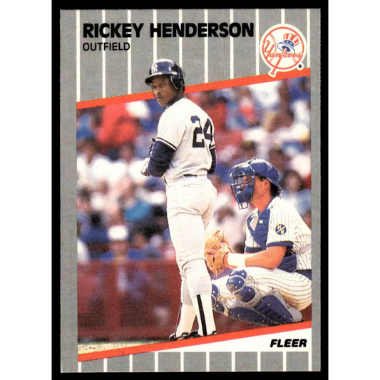 1989 Fleer #254 Rickey Henderson NM-MT New York Yankees Baseball Card Image 1