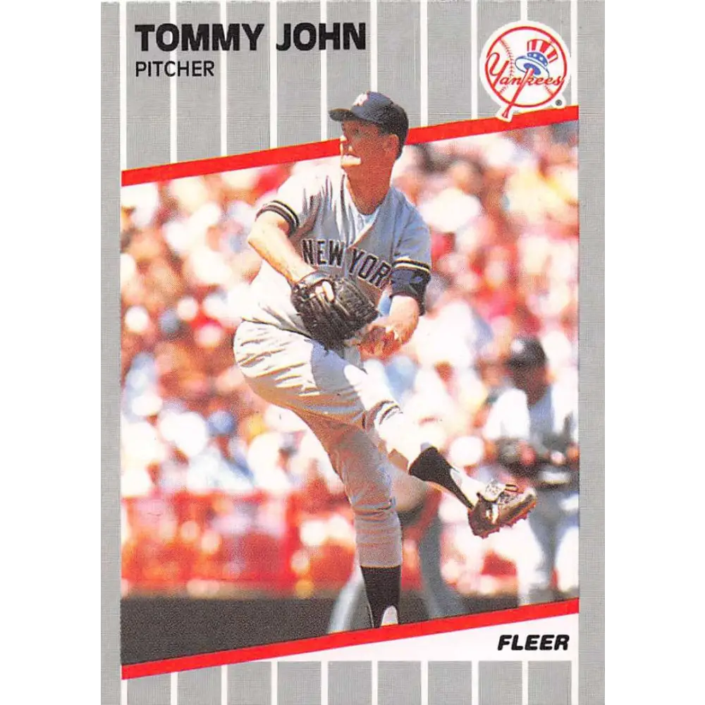 1989 Fleer #255 Tommy John EX Excellent New York Yankees Baseball Card  Image 1