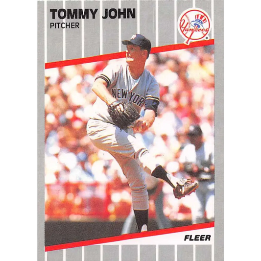 1989 Fleer #255 Tommy John EX Excellent New York Yankees Baseball Card  Image 1