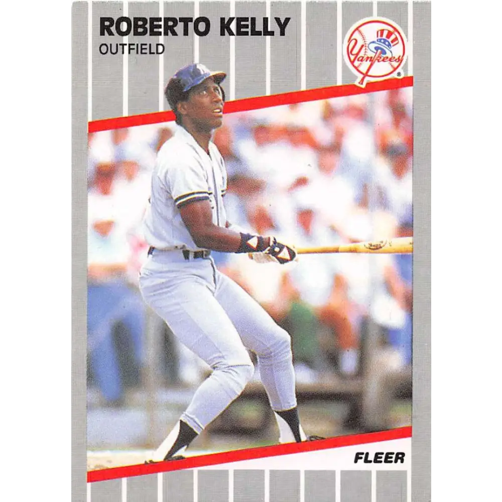 1989 Fleer #256 Roberto Kelly EX Excellent New York Yankees Baseball Card  Image 1