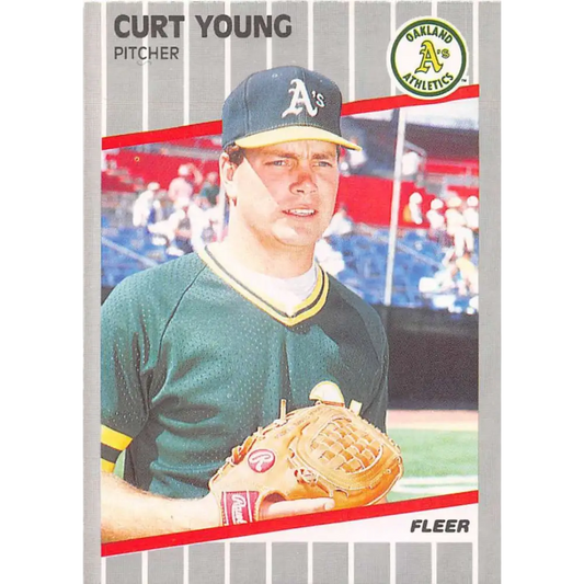 1989 Fleer #26 Curt Young EX Excellent Oakland Athletics Baseball Card  Image 1