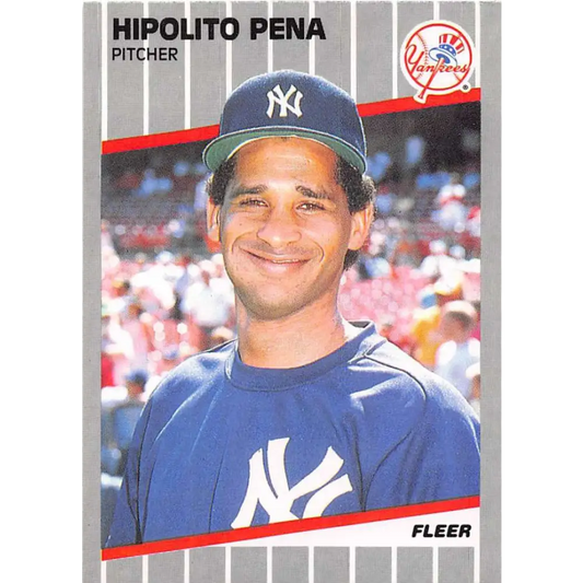 1989 Fleer #263 Hipolito Pena EX Excellent New York Yankees Baseball Card  Image 1