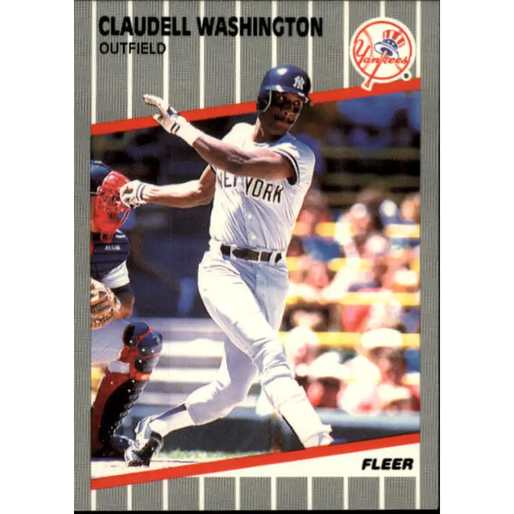 1989 Fleer #272 Claudell Washington EX Excellent New York Yankees Baseball Card  Image 1