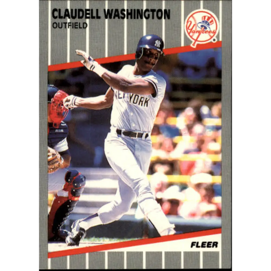 1989 Fleer #272 Claudell Washington EX Excellent New York Yankees Baseball Card  Image 1