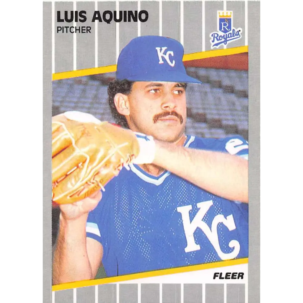 1989 Fleer #275 Luis Aquino EX Excellent Kansas City Royals Baseball Card  Image 1