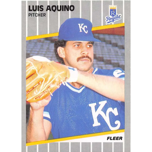 1989 Fleer #275 Luis Aquino EX Excellent Kansas City Royals Baseball Card  Image 1